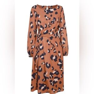 Wallis Orange and Black Long Sleeve Dress